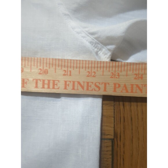 Saks Fifth Avenue Blouse XL 100% Linen Button Front Shirt - Picture 5 of 9